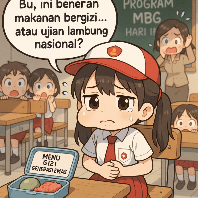 “Makan Gratis, Bahaya Gratis?” — Ketika Program MBG Jadi Ajang Uji Nyali Siswa